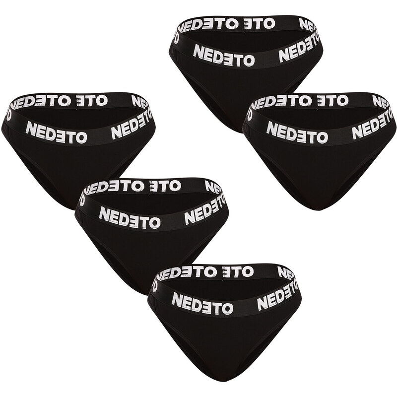 5PACK dámské kalhotky Nedeto černé (5NKB001) 115164702