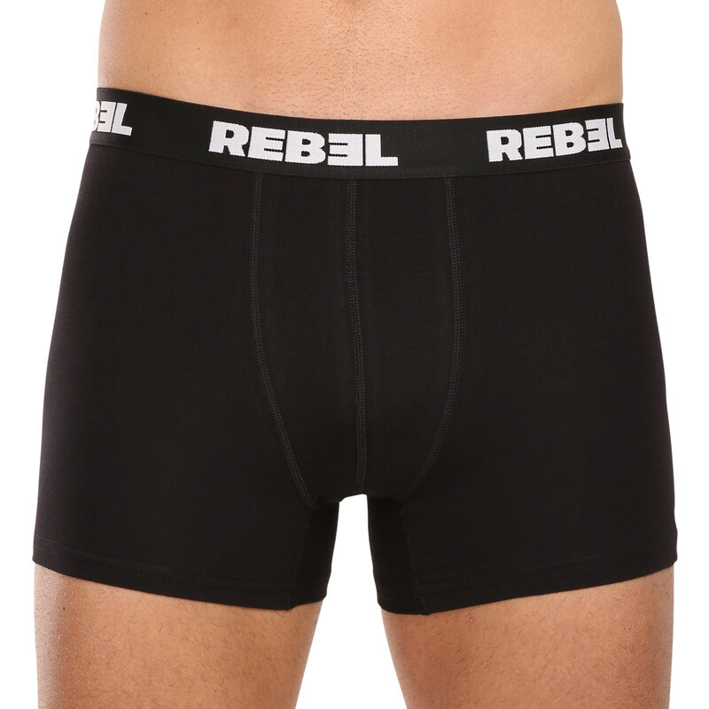 3PACK pánské boxerky Nedeto Rebel černé (3NBR001)