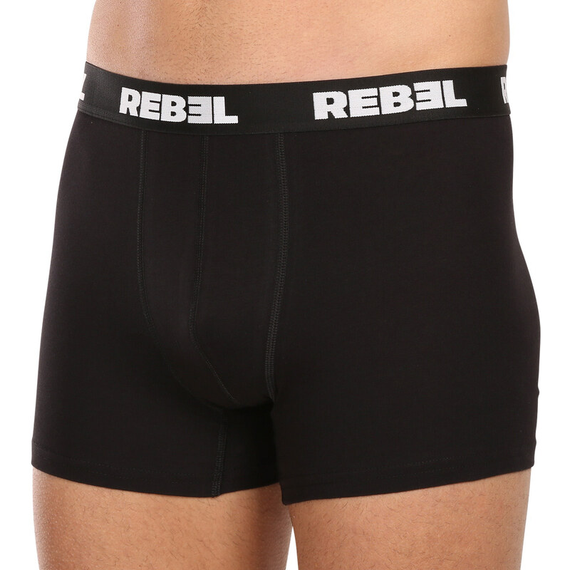 3PACK pánské boxerky Nedeto Rebel černé (3NBR001)