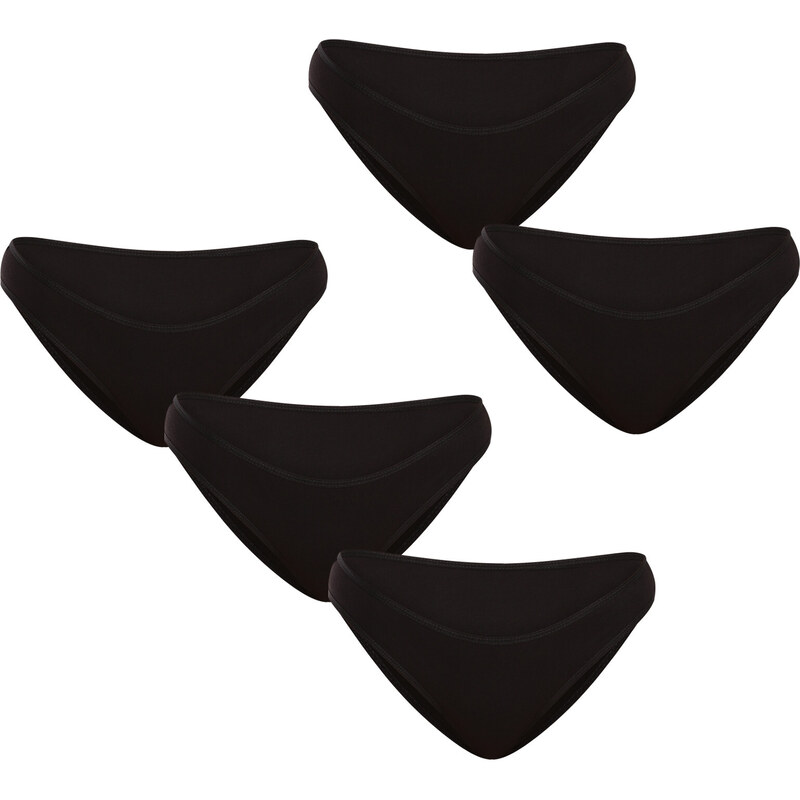 5PACK dámské kalhotky Nedeto černé (5NK001) 89517205