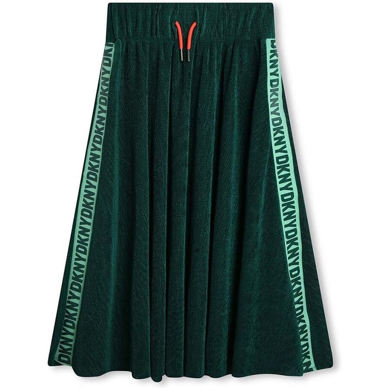 Dětská sukně Dkny zelená barva, midi, áčková