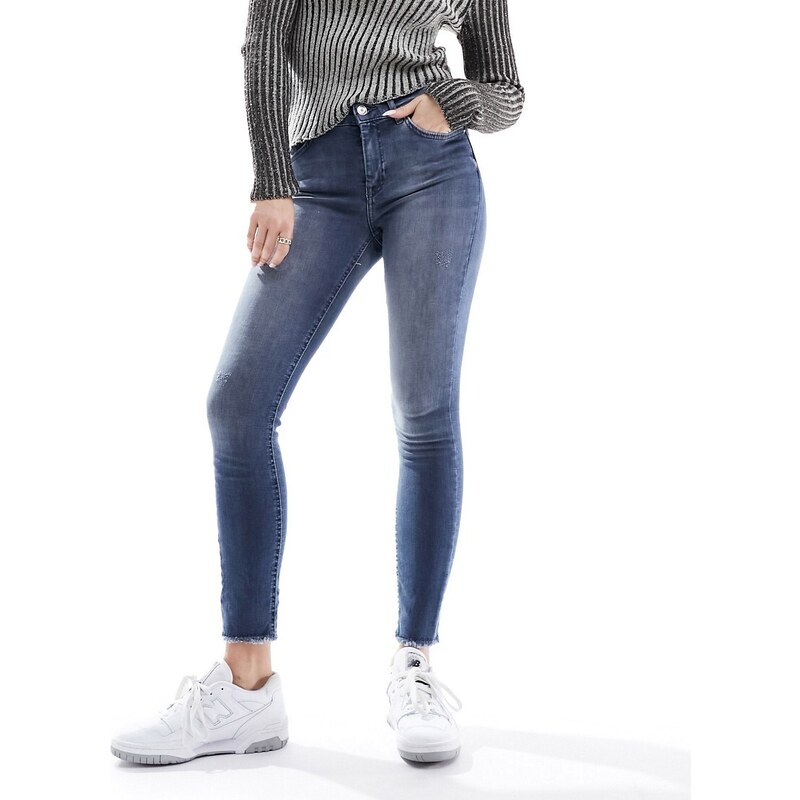 ONLY ankle length skinny jeans in blue grey denim 91919807