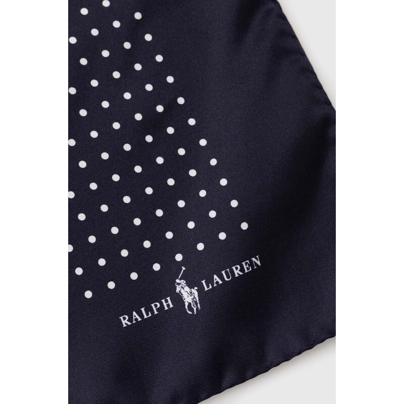 Hedvábný kapesníček Polo Ralph Lauren tmavomodrá barva