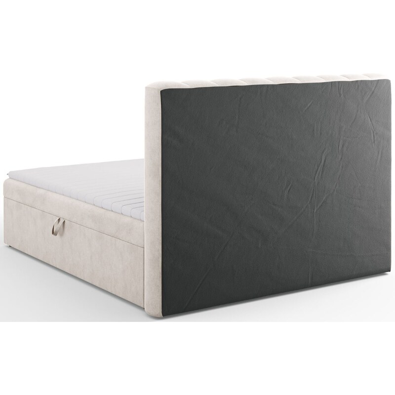 Béžová čalouněná dvoulůžková postel boxspring MICADONI Kelp 160 x 200 cm