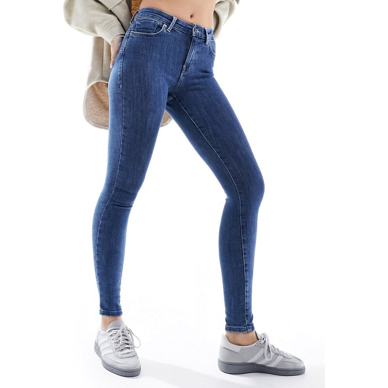 ONLY pushup skinny jeans in dark blue denim 90002578