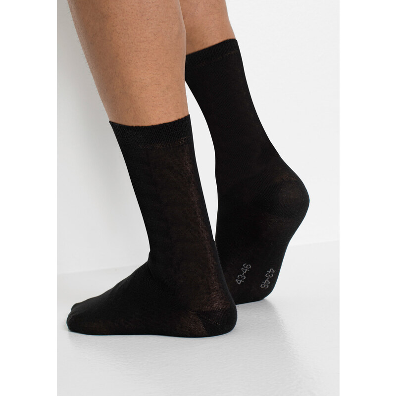 bonprix Ponožky s organickou bavlnou (20 párů) Černá