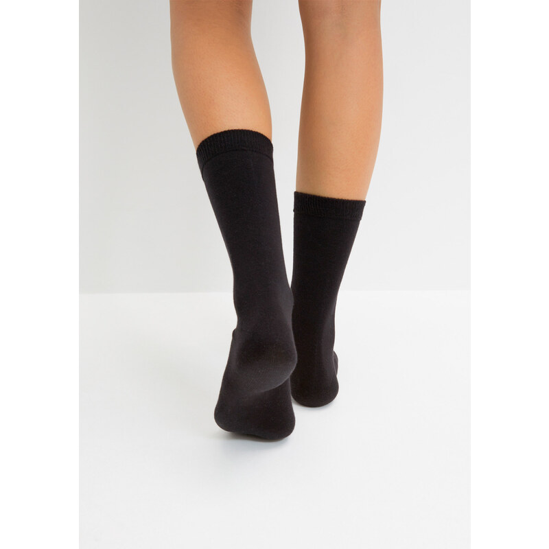 bonprix Ponožky s organickou bavlnou (20 párů) Černá
