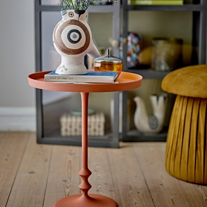 Oranžový kovový odkládací stolek Bloomingville Anjou 37 cm