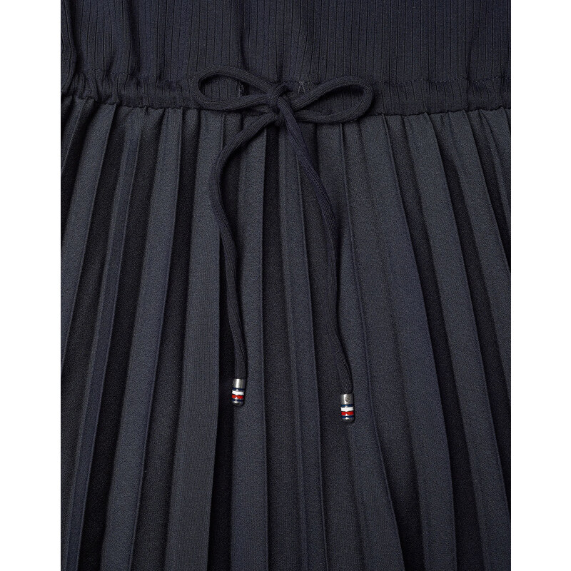 TOMMY HILFIGER RIB TANK PLEATED DRESS MIDI NS