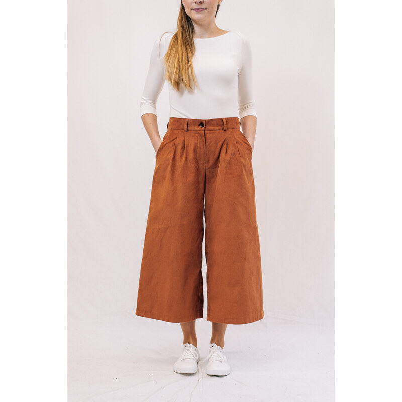 Manšestrové culottes Michele medové