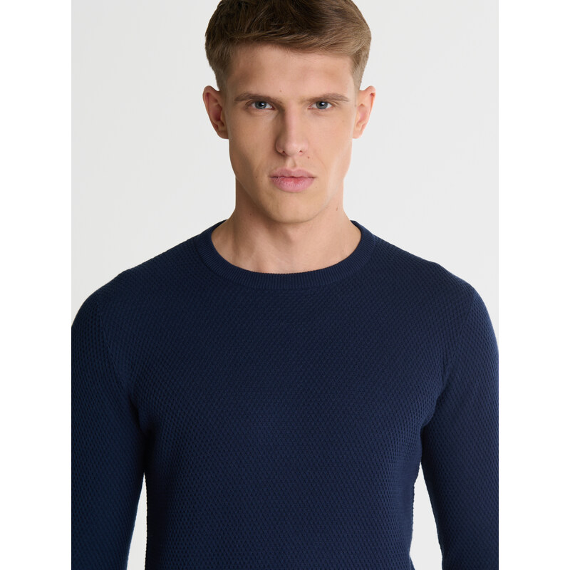 Big Star Man's Sweater 161037 Blue Wool-403