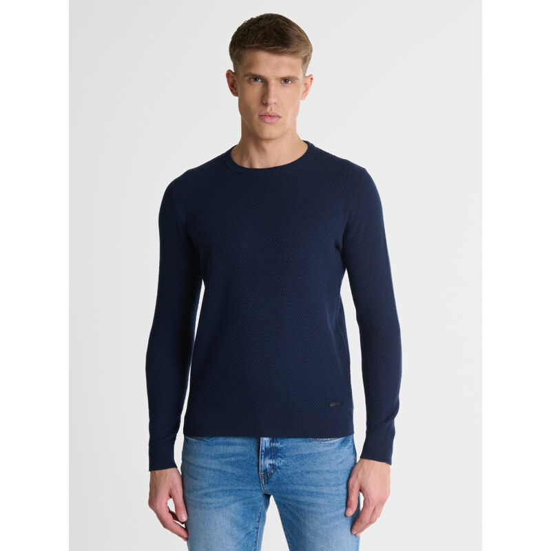 Big Star Man's Sweater 161037 Blue Wool-403