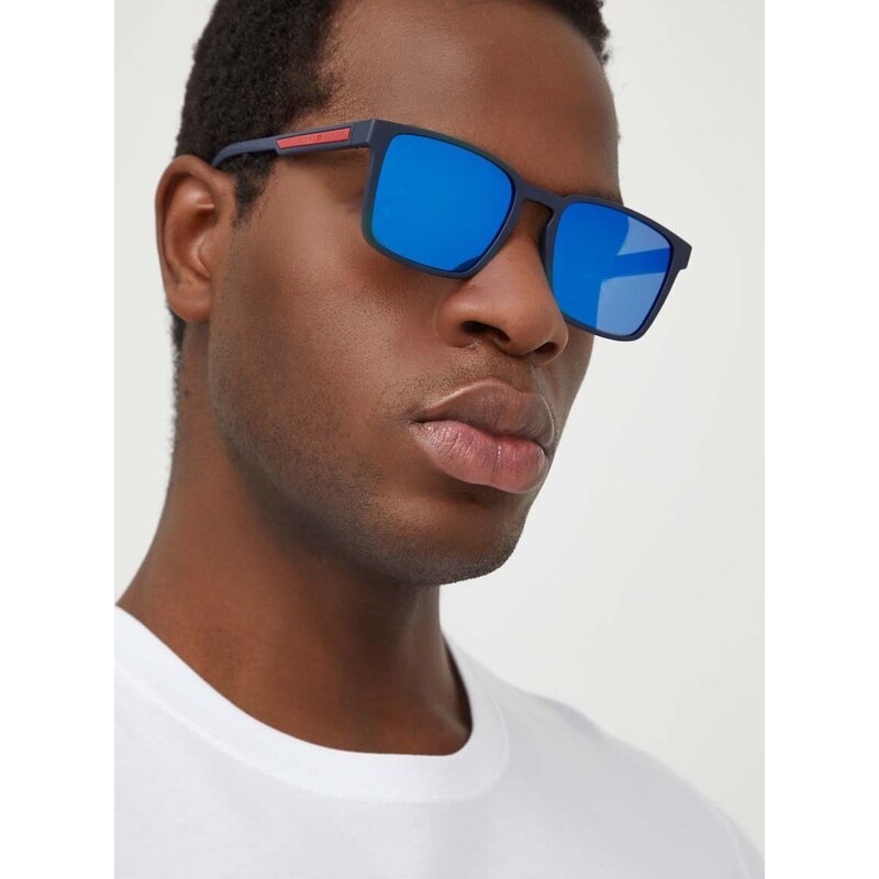 Sluneční brýle Tommy Hilfiger pánské, tmavomodrá barva, TH 2088/S