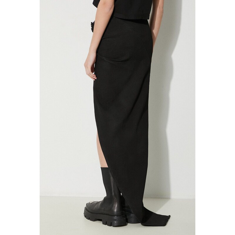 Džínová sukně Rick Owens Denim Skirt Edfu Skirt Long černá barva, mini, pouzdrová, DS01D1348.SBB.09