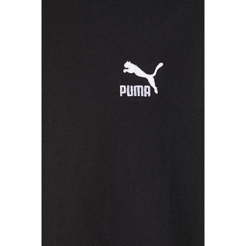 Bavlněné tričko Puma černá barva, s aplikací, 679187