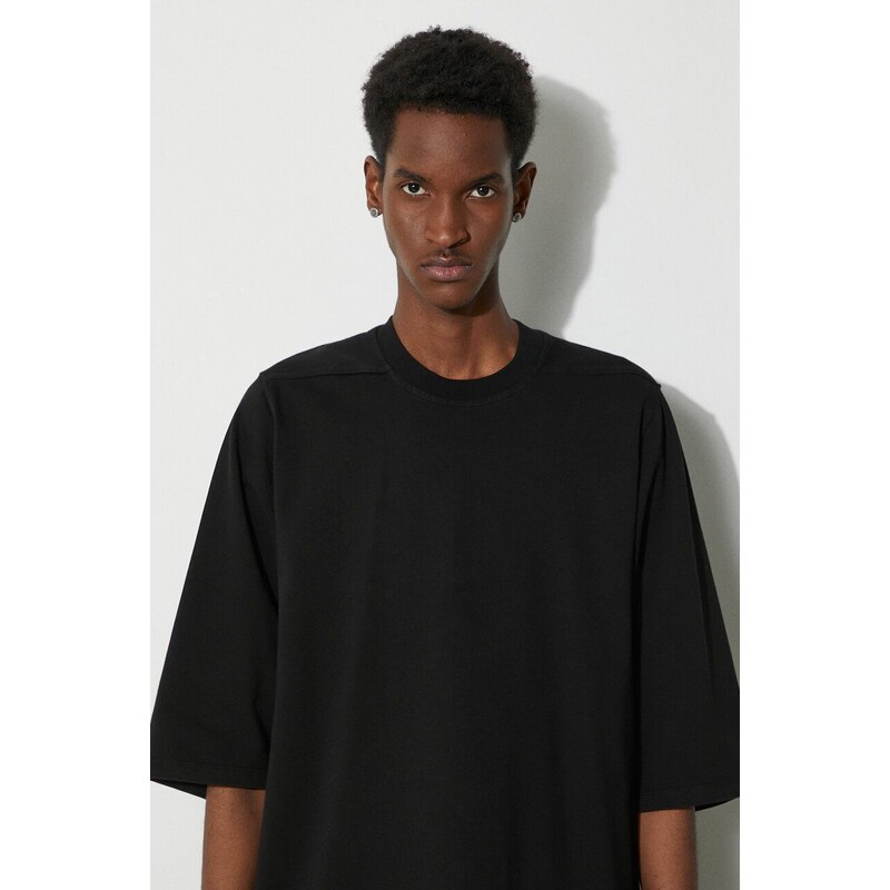 Bavlněné tričko Rick Owens Jumbo T-Shirt černá barva, DU01D1274.RIG.09