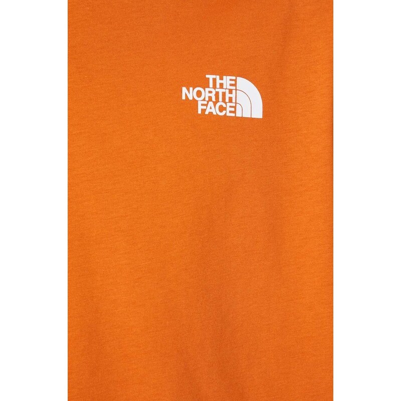 Bavlněné tričko The North Face M S/S Redbox Celebration Tee oranžová barva, s potiskem, NF0A87NVPCO1