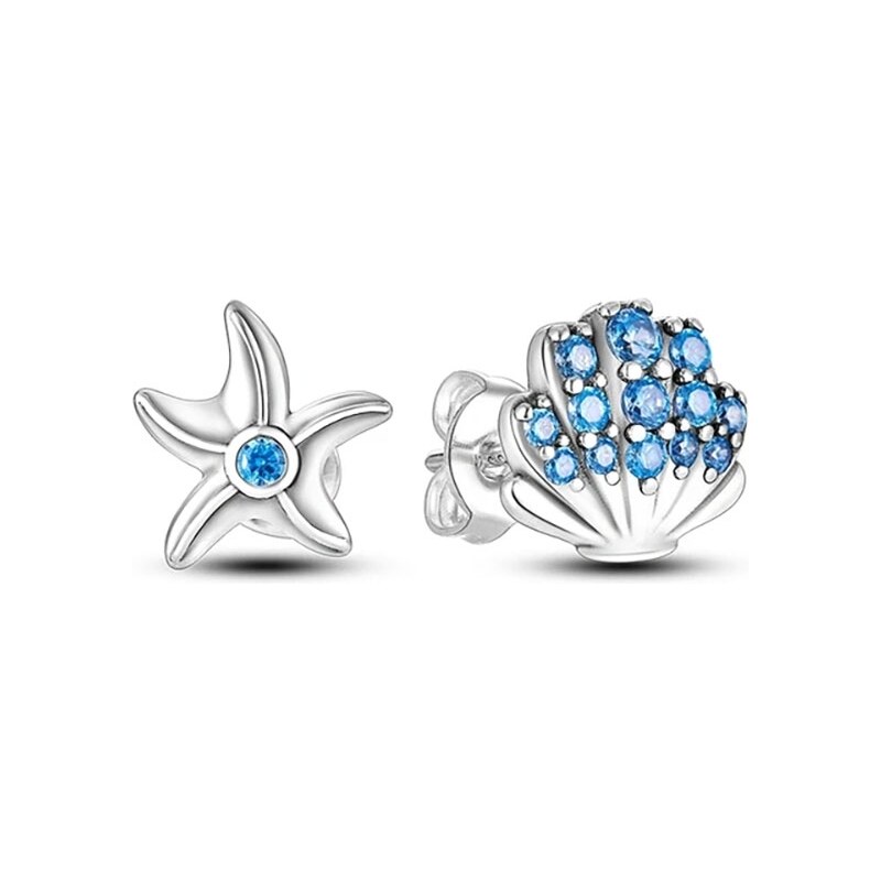 GRACE Silver Jewellery Stříbrné náušnice Mušle a Hvězdice - stříbro 90019781