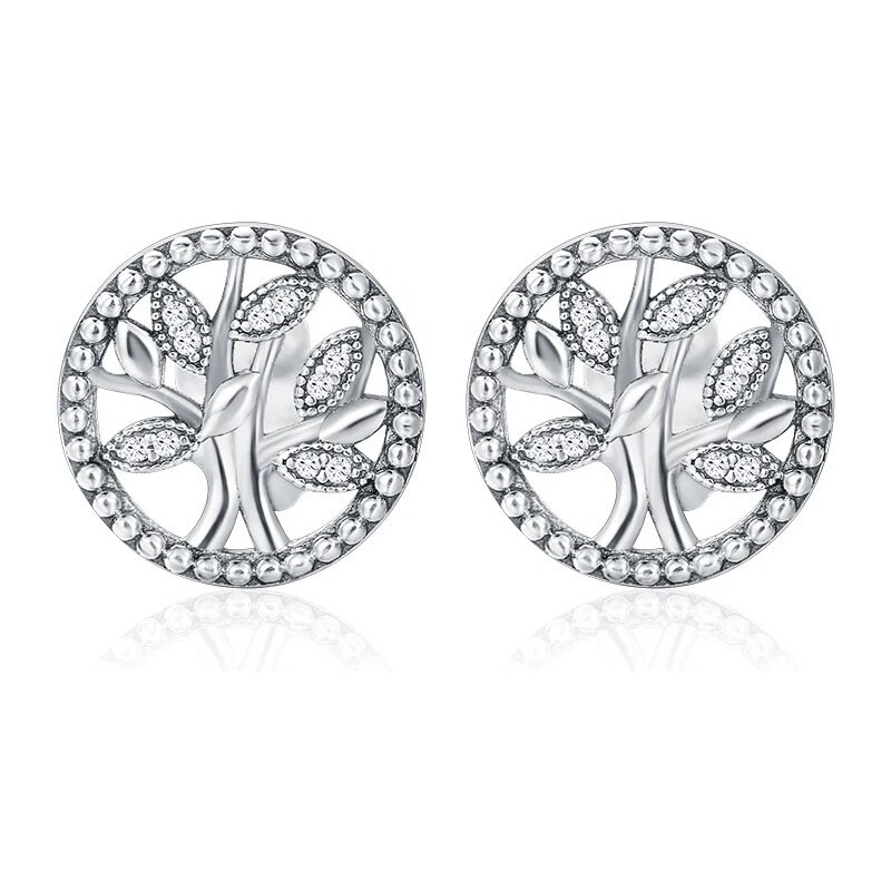 GRACE Silver Jewellery Stříbrné náušnice se zirkony Uma - strom života 90019782