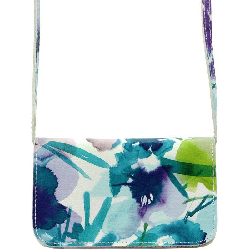 Vera Pelle Kožená modrozelená dámská podélná crossbody kabelka v 90020892