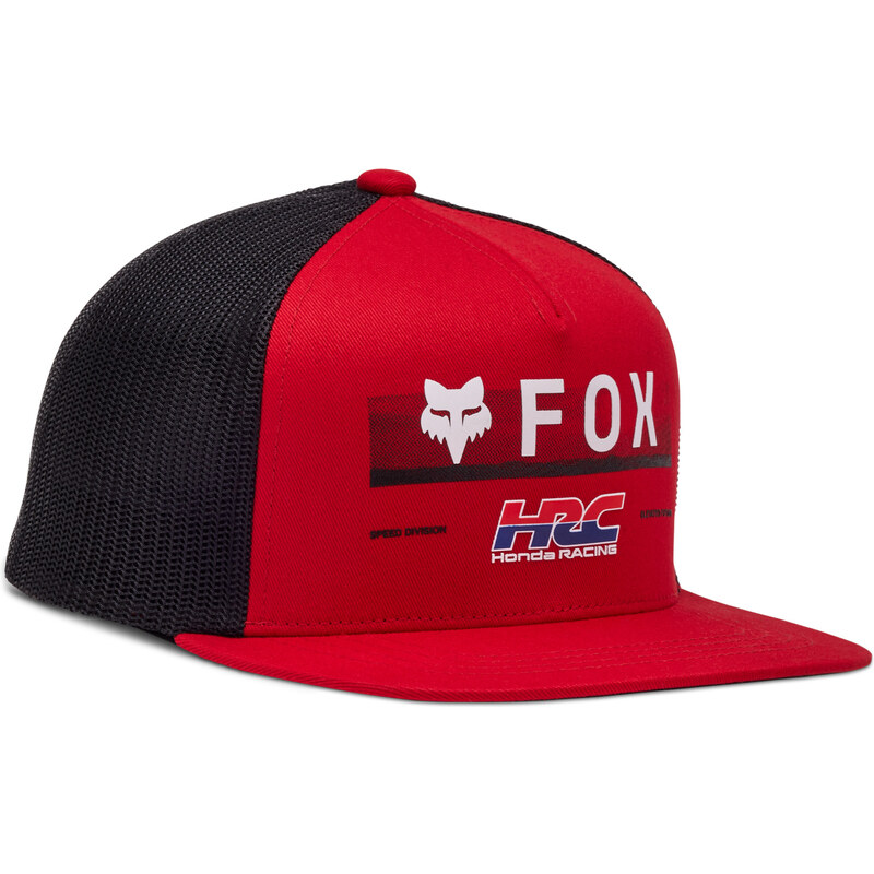 Dětská kšiltovka Fox Yth Fox X Honda Snapback Hat - Flame Red