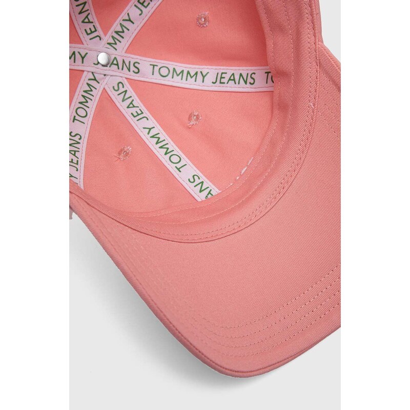 Bavlněná baseballová čepice Tommy Jeans béžová barva