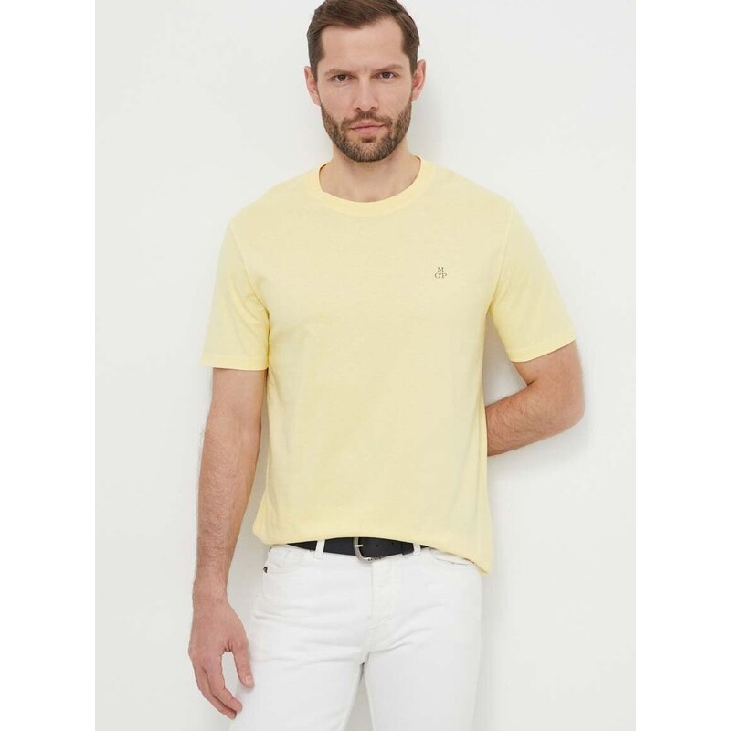 Bavlněné tričko Marc O'Polo žlutá barva