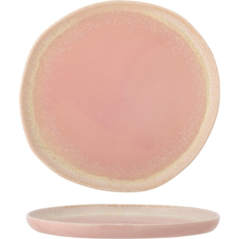 Růžový kameninový talíř Bloomingville Louisa 27 cm