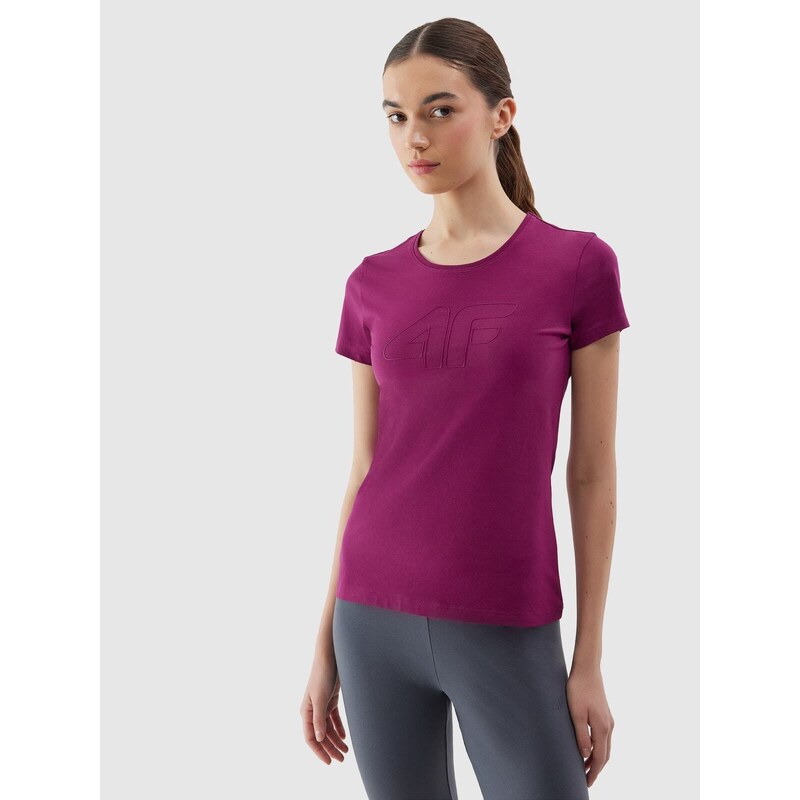 4F Dámské tričko slim s potiskem - fialové