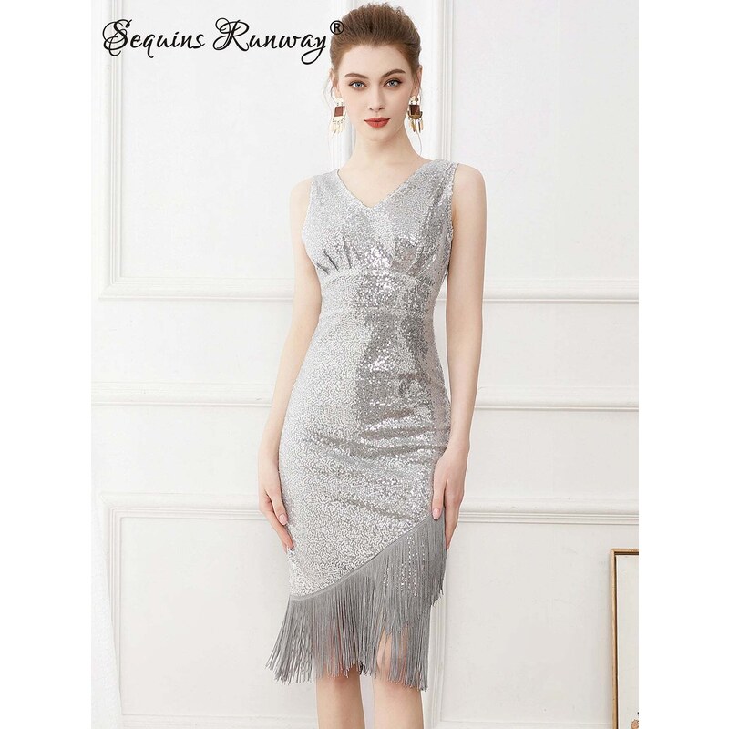 Sequins Fashion Midi plesové šaty Sequins SQ811