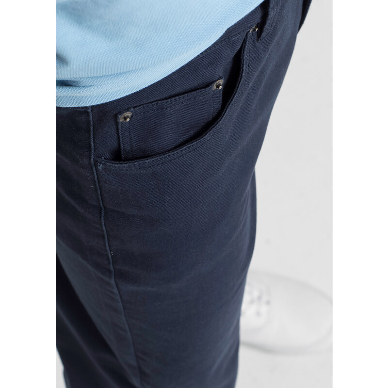 bonprix Strečové kalhoty Classic Fit Straight Modrá
