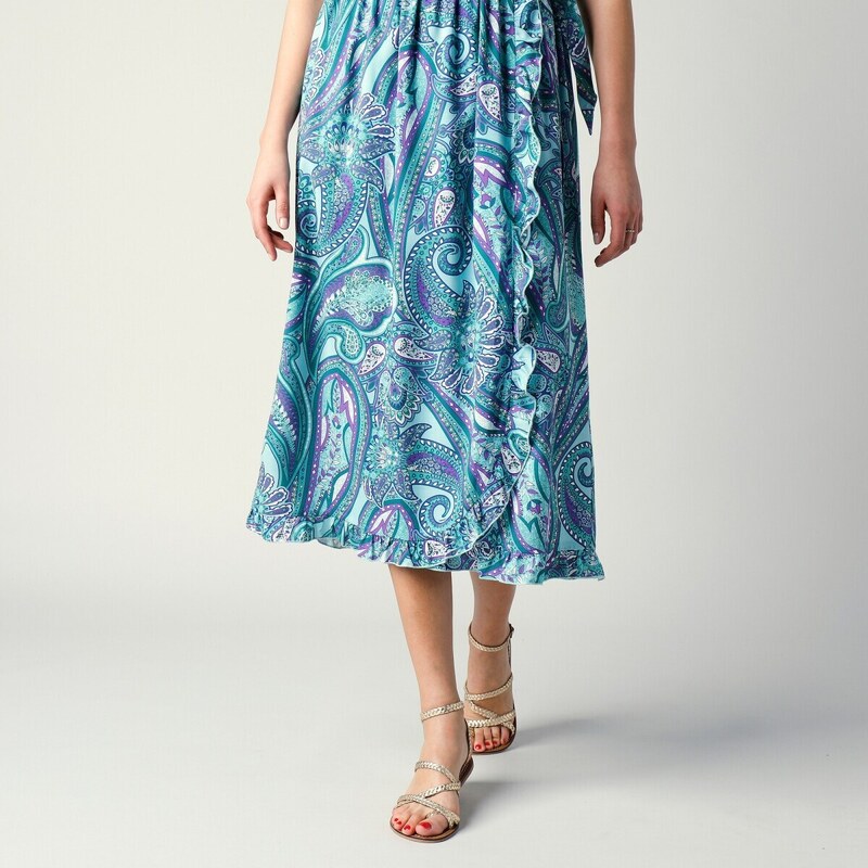 Blancheporte Dlouhé šaty s pouzdrovým efektem tyrkysová/blankytně modrá 36