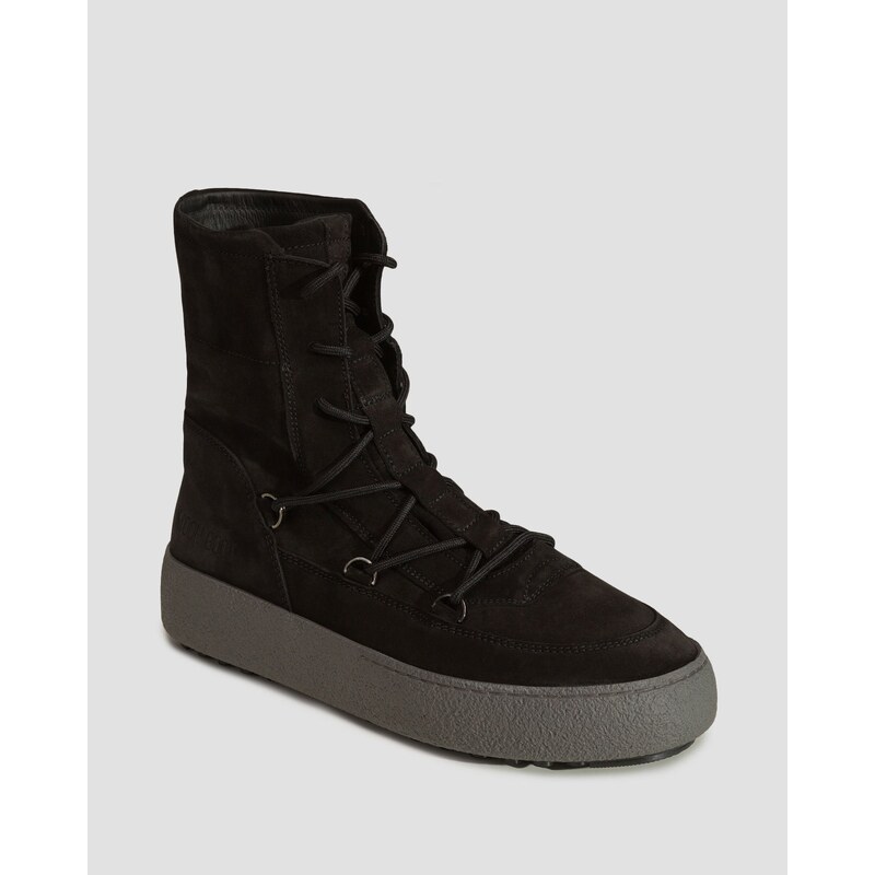 Černé pánské zimní boty Moon Boot Mtrack Lace Suede