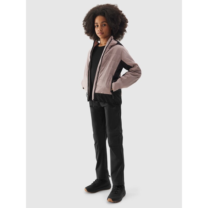 4F Dívčí trekové kalhoty 2v1 4Way Stretch - černé