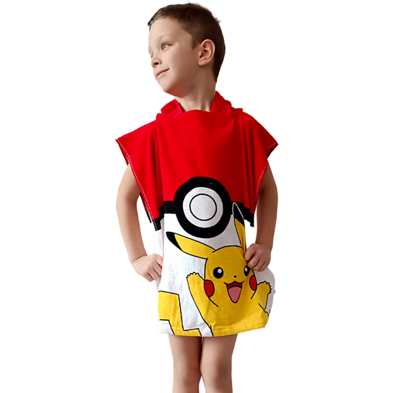 Carbotex Dětské pončo Pokémon Pokéball a Pikachu