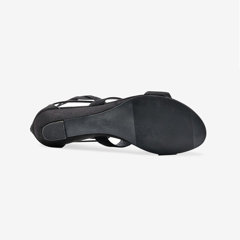 Blancheporte Perforované sandály se splétaným páskem černá 41