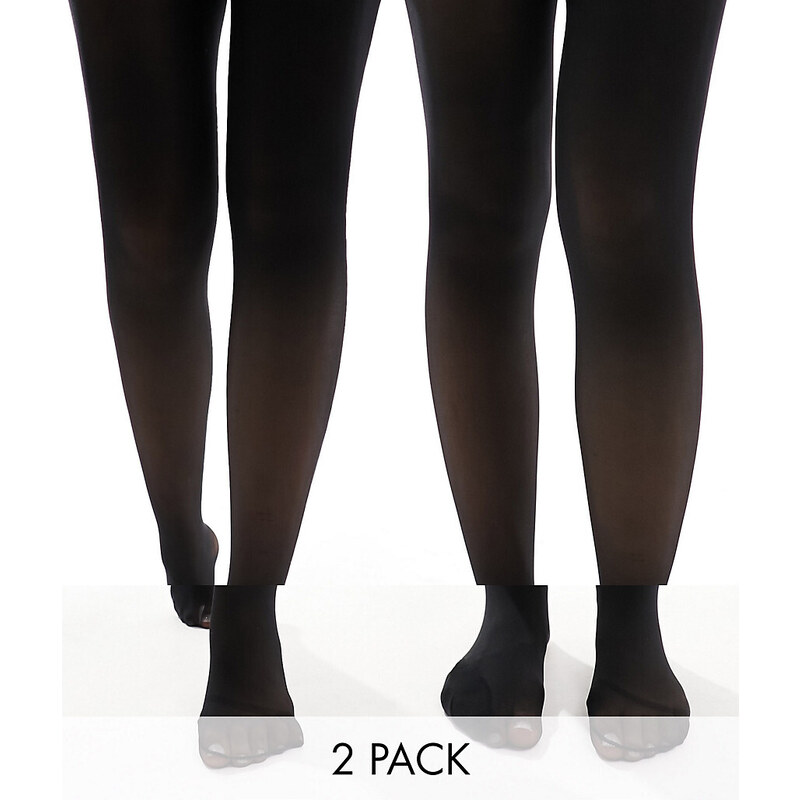 ONLY 40 den 2 pack tights in black 91397302