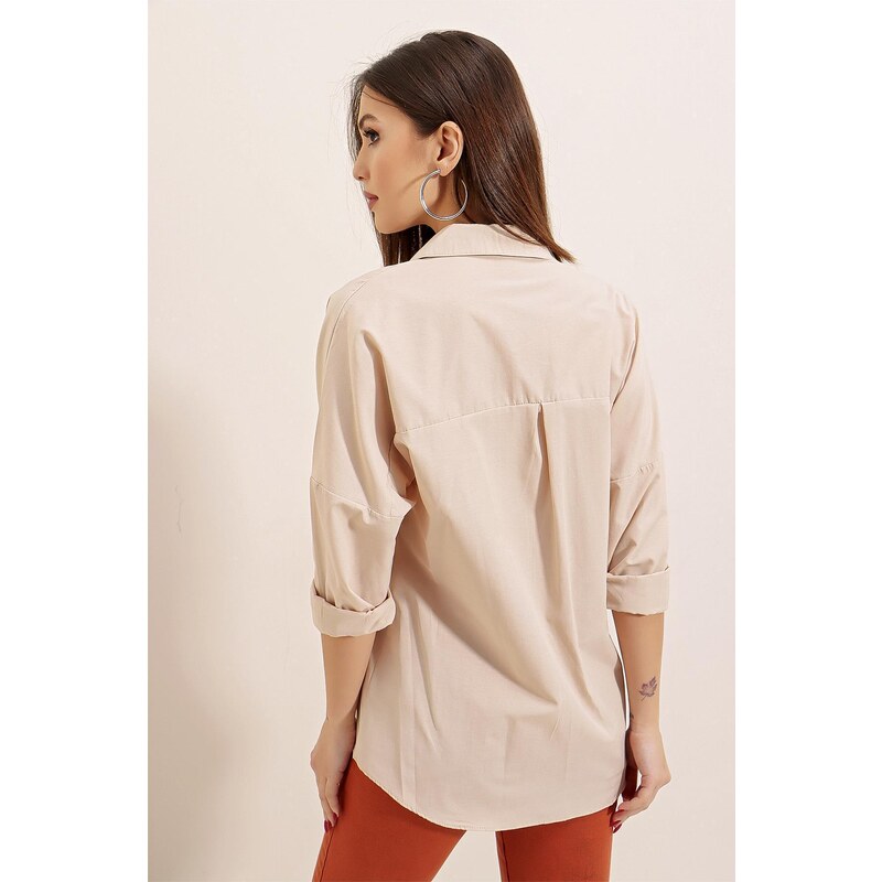 By Saygı Oversize Long Basic Shirt