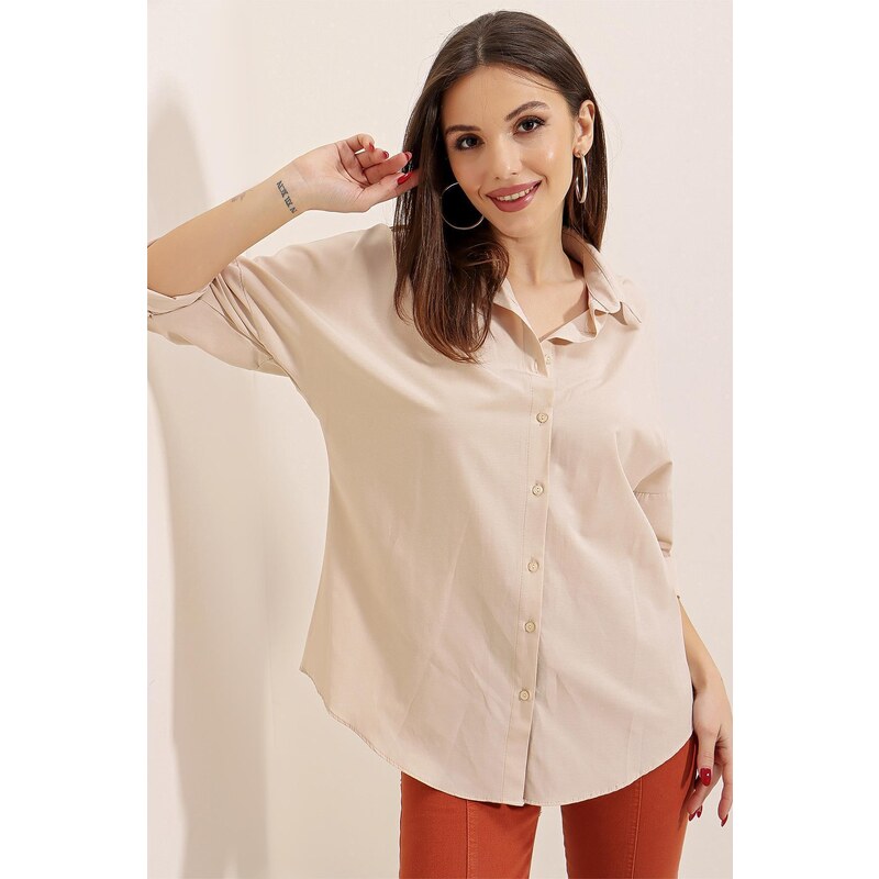 By Saygı Oversize Long Basic Shirt