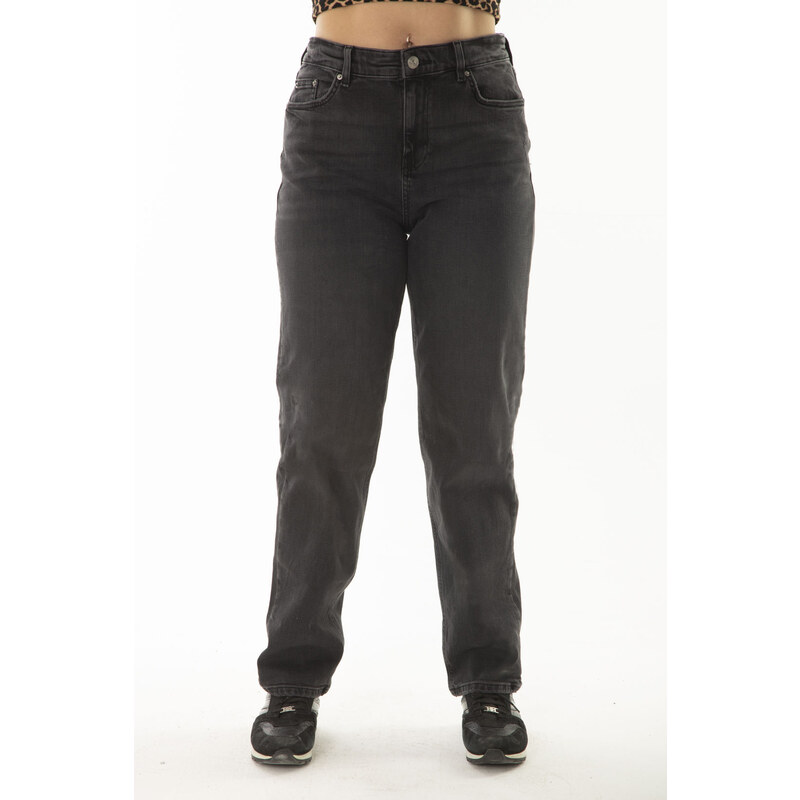 Şans Women's Plus Size Anthracite 5-Pocket Lycra Jeans Pants