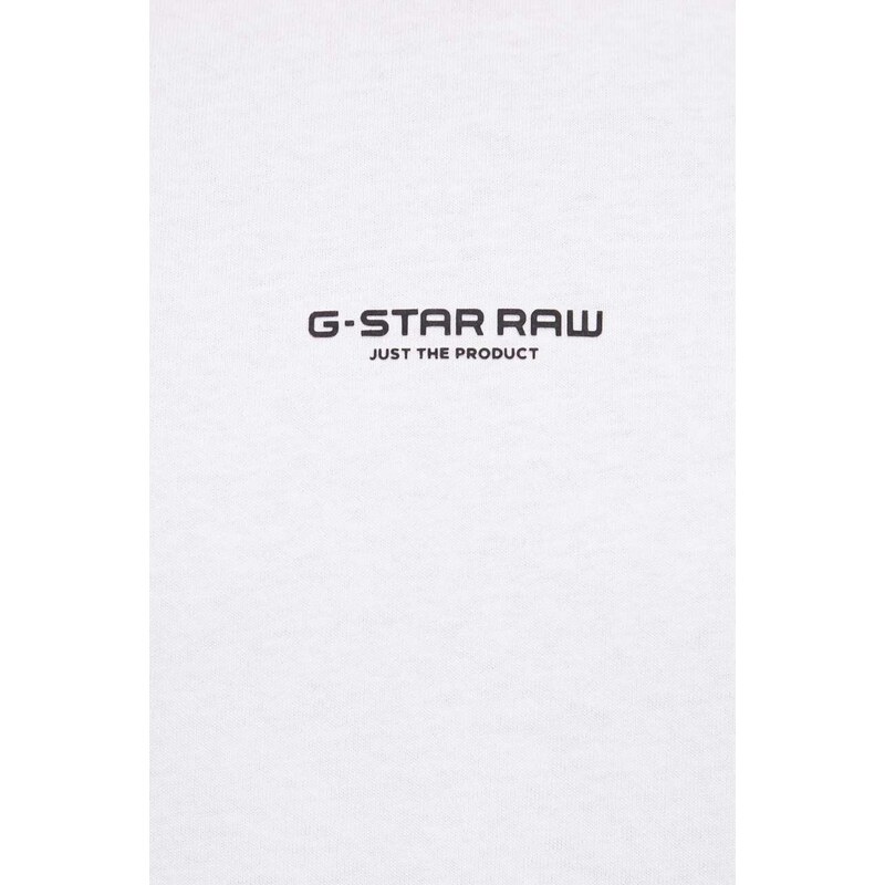 Bavlněné tričko G-Star Raw bílá barva, s aplikací