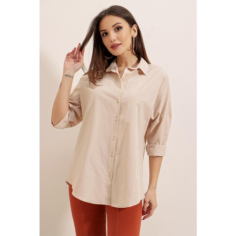 By Saygı Oversize Long Basic Shirt