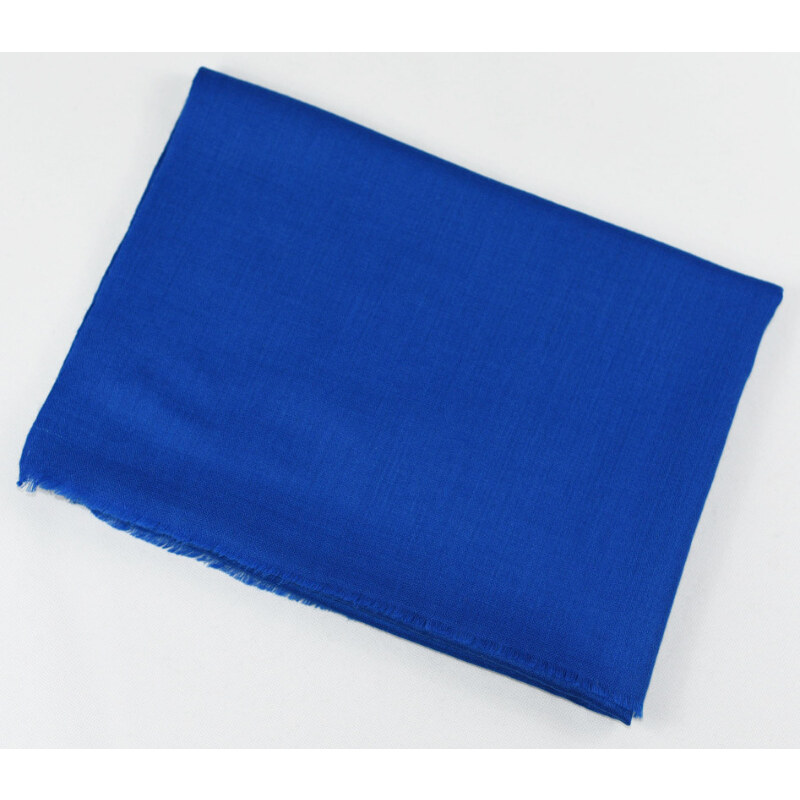 Vlněná jednobarevná šála - kobaltově modrá
