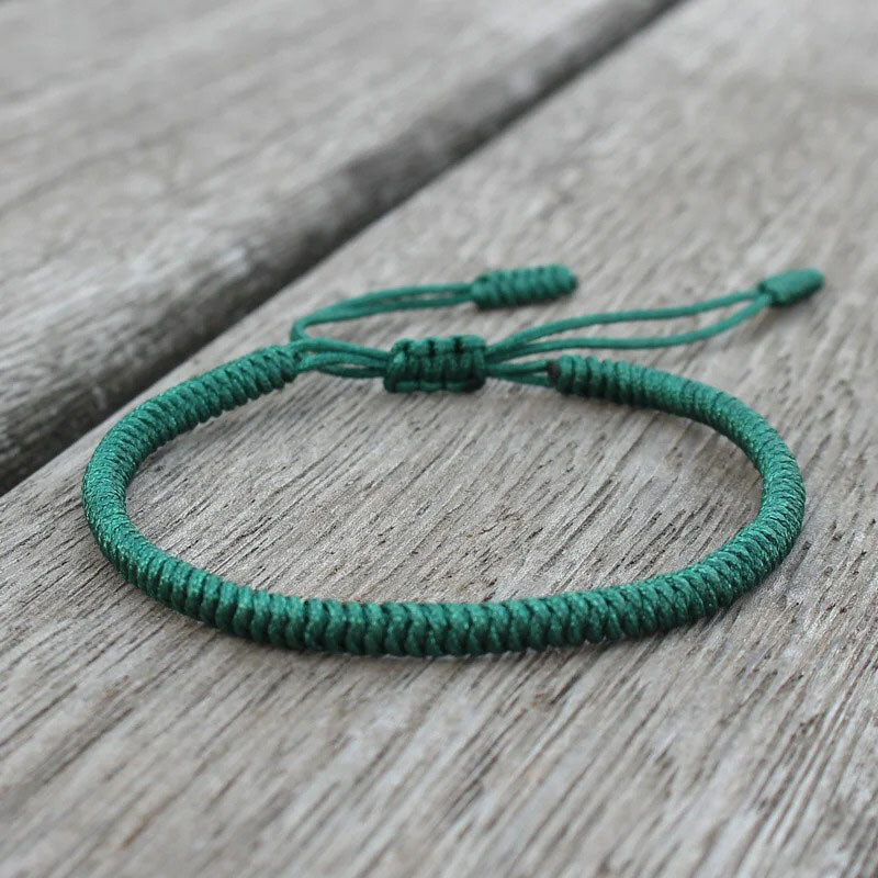 BudNej Tibetský náramek pro štěstí - zelený - MN1905