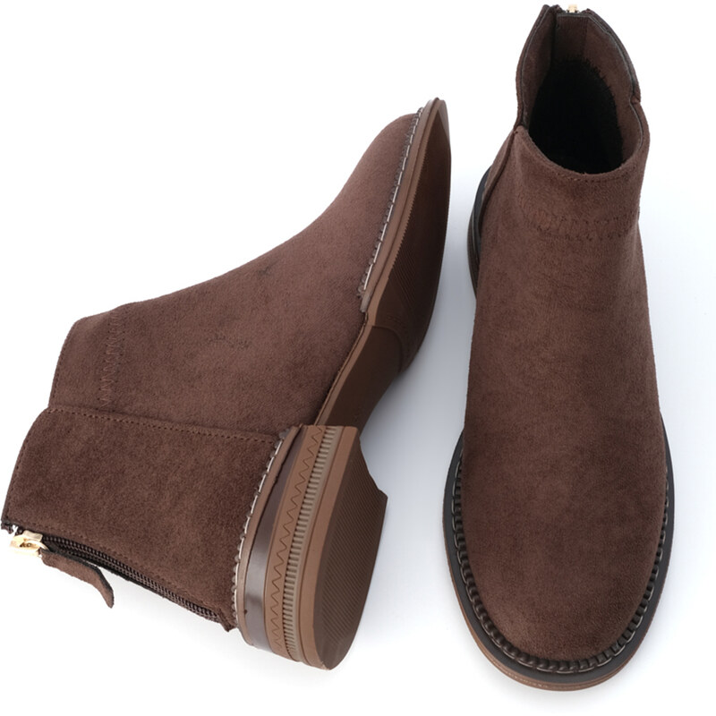 Marjin Women's Casual Boots & Booties With Zipper At The Back Efren Brown.