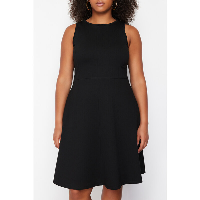 Trendyol Curve Black Stitch Detail Mini Knitted Dress