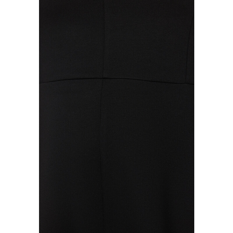 Trendyol Curve Black Stitch Detail Mini Knitted Dress