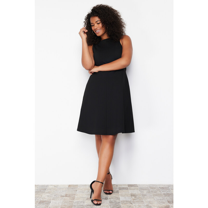 Trendyol Curve Black Stitch Detail Mini Knitted Dress