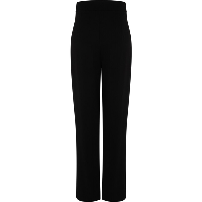 Trendyol Black Wide Leg Buttoned Woven Trousers