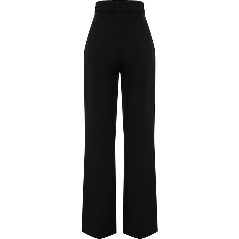 Trendyol Black Belted Wide Leg Woven Trousers